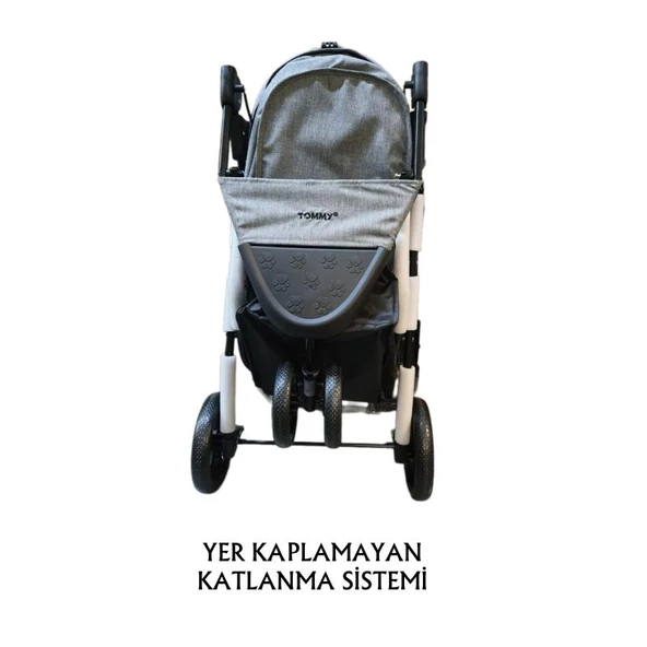 Tommy Evcil Hayvan Arabası 86x46x94,5cm Gri Max 15 Kg - Resim 4