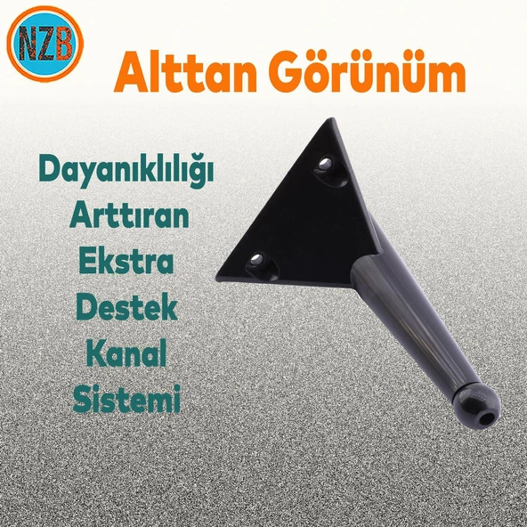 Mobilya Yükseltici Kanepe Sehpa TV Ünitesi Koltuk Ayağı Ayakları 14 cm Plastik Siyah Renk Baza Ayak - Resim 5