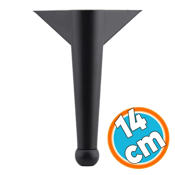 Mobilya Yükseltici Kanepe Sehpa TV Ünitesi Koltuk Ayağı Ayakları 14 cm Plastik Siyah Renk Baza Ayak ürün görseli