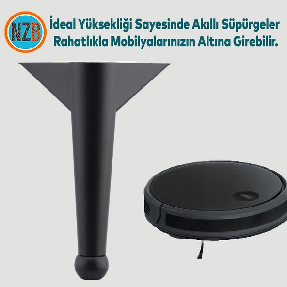 Mobilya Yükseltici Kanepe Sehpa TV Ünitesi Koltuk Ayağı Ayakları 14 cm Plastik Siyah Renk Baza Ayak - Resim 4