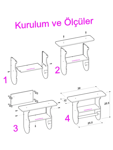 ElisGiftstore Mutfak Banyo Kağıt havluluk, Havlu Askısı, Telefon Rafı, Fincanlık, Kahve Köşesi, Baharatlık, Aksesuar Rafı, Yapışkanlı EH028 - 5