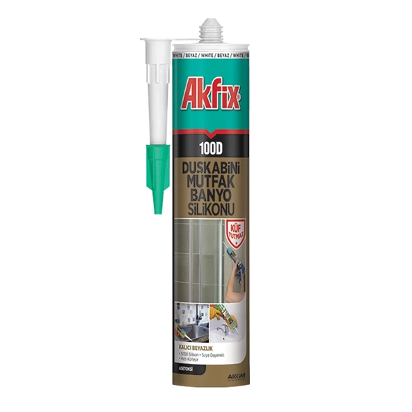 Akfix 100D Duşakabin Silikonu - Şeffaf - 280Ml