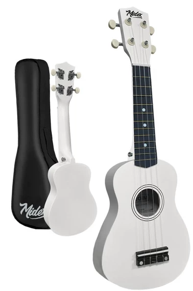 Midex UKX-901WH Beyaz Soprano Ukulele (Askı Çanta Metod Pena) - 2