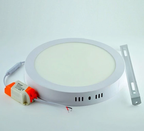 Zhltools 18 Watt Sıva Üstü Yuvarlak Led Panel Beyaz Kasa Gün Işığı Renk 1620 Lümen - 3