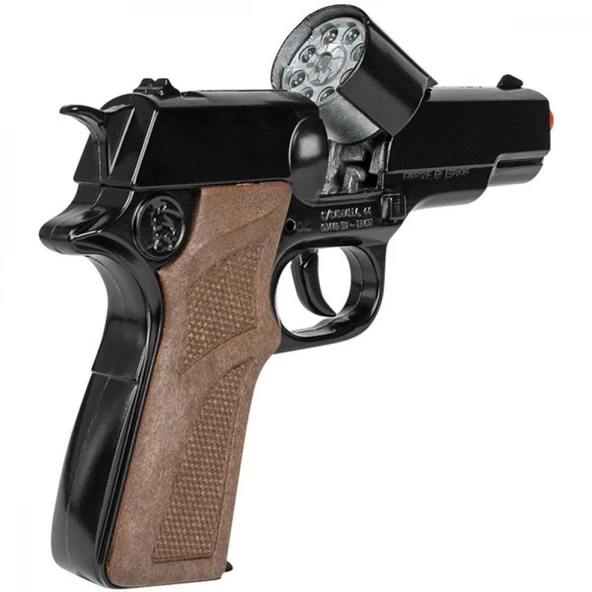 Gonher Metal Revolver 8'li: Kapsül Patlatan Gerçekçi Oyuncak Silah Siyah - 2