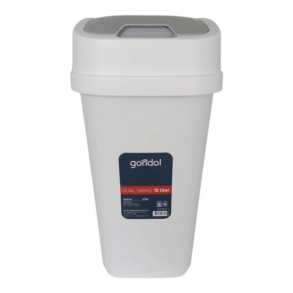 Gondol Sabrina Kapaklı Çöp Kovası, Plastik 10 Lt Kombin Renkli - 2