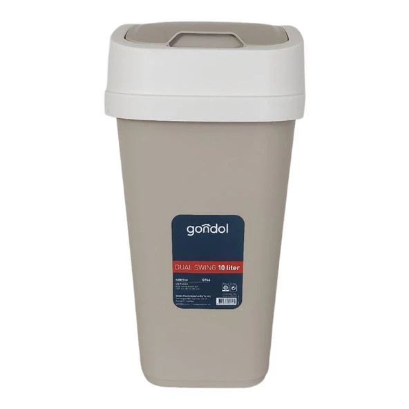 Gondol Sabrina Kapaklı Çöp Kovası, Plastik 10 Lt Kombin Renkli - 3