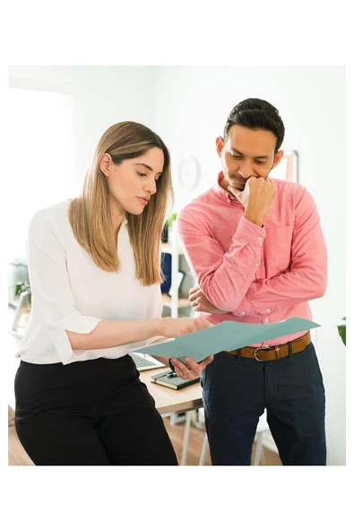 20 Adet A4 Pembe Telli Dosya 1 Paket Ekonomik Kaliteli Telli Dosya Ofis Büro Okul - 4