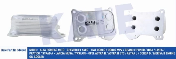 KALE RADYATOR YAĞ SOĞUTUCU DOBLO ALBEA PALIO LINEA CORSA C FIORINO 1.3DMJT EURO4 (Z13DTH)