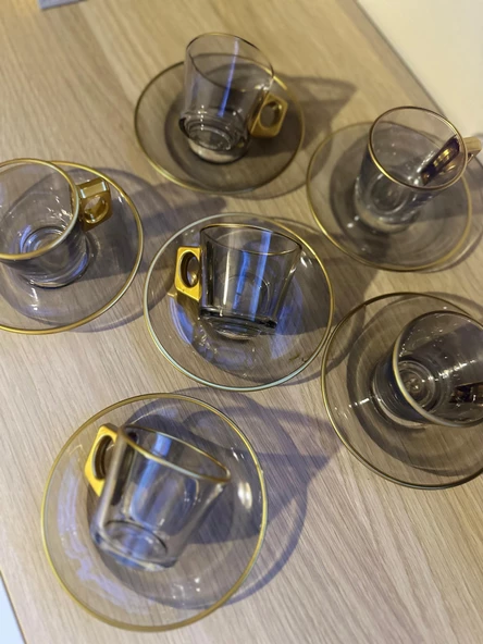 Den Tasarım Hediyelik 6 kişilik füme fincan takımı - Resim 3