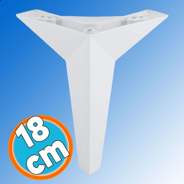 Mobilya Yükseltici Kanepe Sehpa TV Ünitesi Koltuk Ayağı 18 cm Beyaz Baza Ayak ürün görseli
