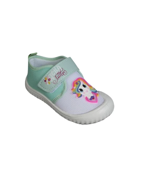 GEZER Kız Çocuk Sarı Pembe Çırtlı Esnek Taban Kreş Anasınıfı Ev içi Panduf - 3