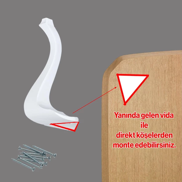 Plastik Beyaz Renk Lukens 40 cm Sehpa Ayağı Mobilya Zigon Çay Orta Sehpası Ayak 4 Adet - 4