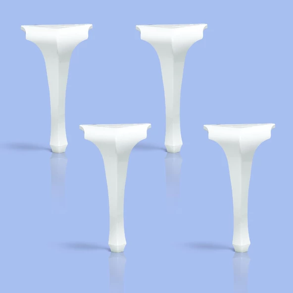 Plastik Beyaz Renk Lukens 40 cm Sehpa Ayağı Mobilya Zigon Çay Orta Sehpası Ayak 4 Adet - 6