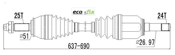 ECO-FİX AKS ÖN SOL KOMPLE (İÇ KAFALI) ALBEA/DOBLO 1.3 JTD