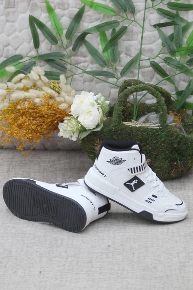 Vojo Generation Beyaz Bilekli Cırtlı Çocuk Basketbol Ayakkabısı - 5