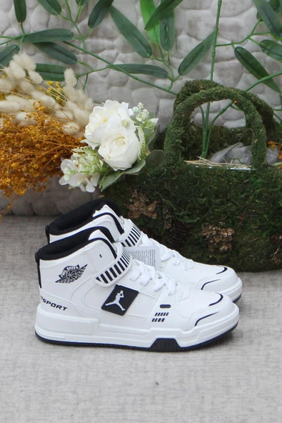 Vojo Generation Beyaz Bilekli Cırtlı Çocuk Basketbol Ayakkabısı