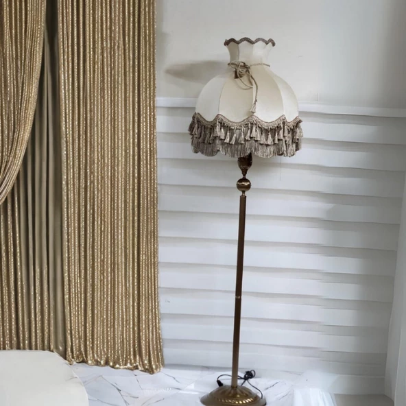 Klasik Lambader Bronz Ayak Vizon Başlık 170cm.