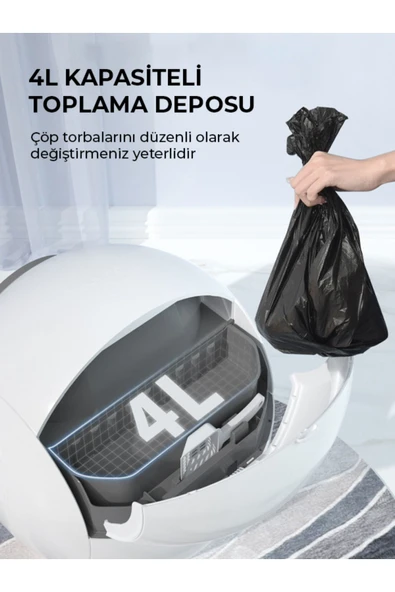 Akıllı Kedi Tuvaleti, Uv Işını Ile Bakterileri Öldürme, Koku Geçirmez - Uygulama Üzerinden Kontrol - 4