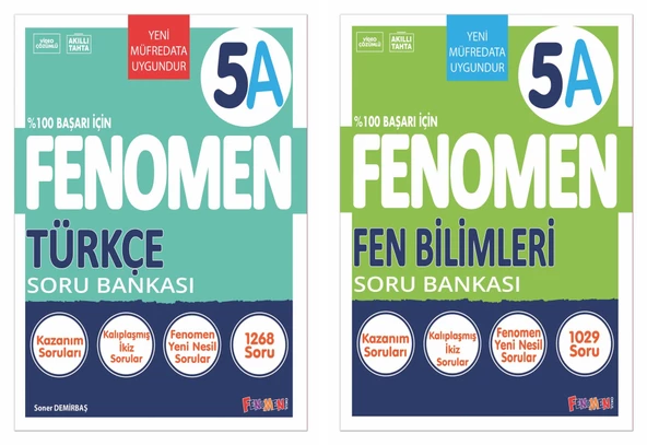 Fenomen Okul 2025 5. Sınıf Türkçe + Fen Bilimleri A Serisi Soru Seti 2 Kitap Güncel Müfredat