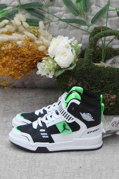 Vojo Generation Siyah Yeşil Bilekli Cırtlı Çocuk Basketbol Ayakkabısı - 3