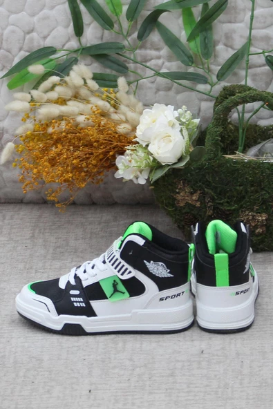 Vojo Generation Siyah Yeşil Bilekli Cırtlı Çocuk Basketbol Ayakkabısı - 4