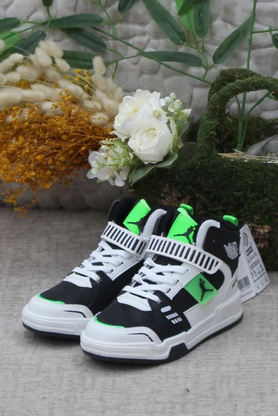 Vojo Generation Siyah Yeşil Bilekli Cırtlı Çocuk Basketbol Ayakkabısı - 2