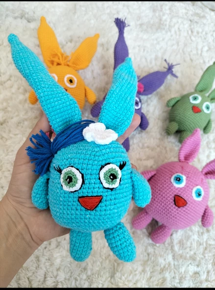 Amigurumi sunny bunny oyuncak tavşan mavi
