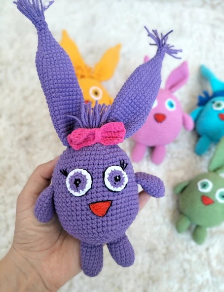 Amigurumi sunny bunny mor tavşan oyuncak