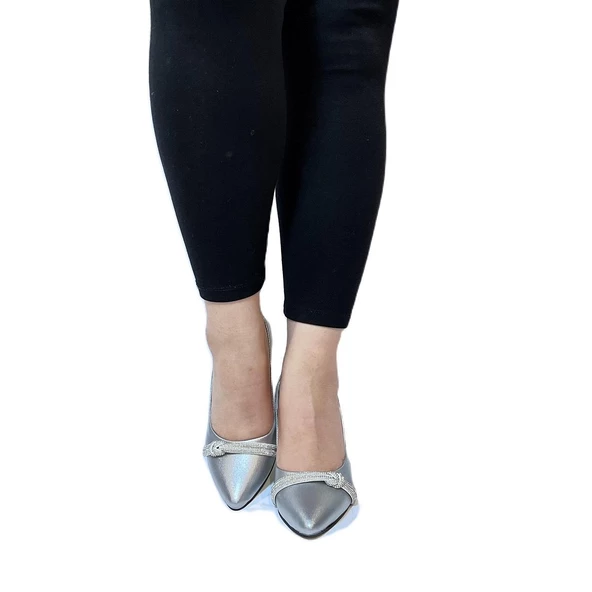 Fiyra 7051 nml Gümüş Taşlı Kadeh 7cm Topuklu Bayan Stiletto Ayakkabı - 6