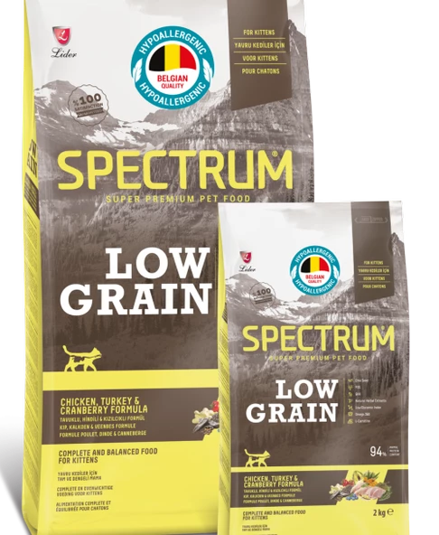 Spectrum Low Grain Düşük Tahıllı Tavuklu Hindili Ve Kızılcıklı Yavru Kedi Maması 1 Kg. Açık Paket