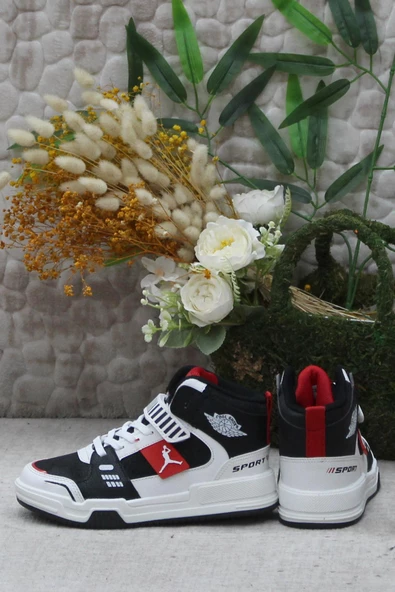 Vojo Generation Siyah Kırmızı Bilekli Cırtlı Çocuk Basketbol Ayakkabısı - 4