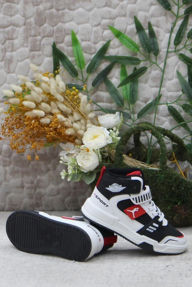 Vojo Generation Siyah Kırmızı Bilekli Cırtlı Çocuk Basketbol Ayakkabısı - 5