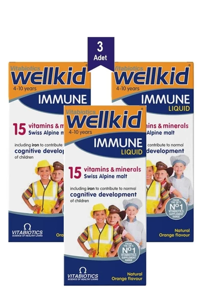 Wellkid Immune Liquid 150 ml x 3 Adet