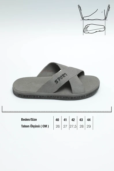 Gezer 13090 Erkek Kaydırmaz Deniz Plaj Havuz Banyo Günlük Terlik - Resim 7