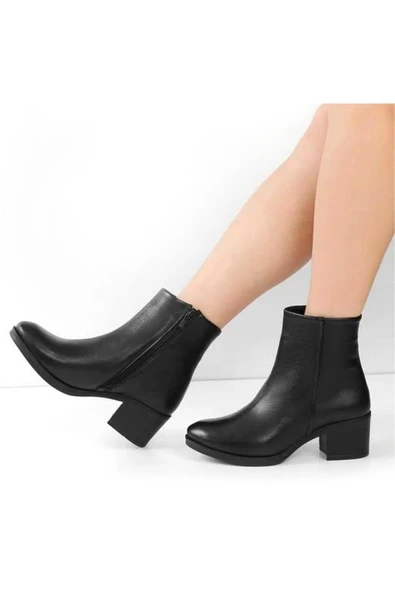 Castle Black 92162-1 Termo Taban 6 cm Topuklu Hakiki Deri Günlük Kadın Bot ürün görseli 1