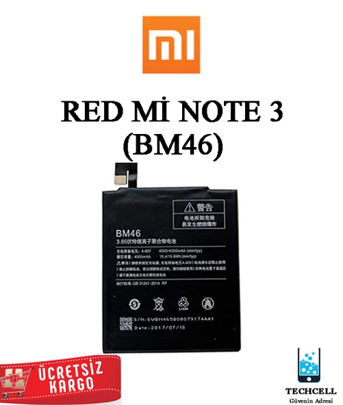 Xiaomi Redmi Note 3 Bm46 Batarya Pil