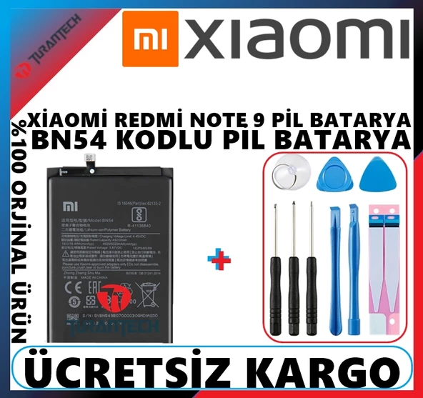 Xiaomi Redmi Note 9 Batarya Pil Bn54