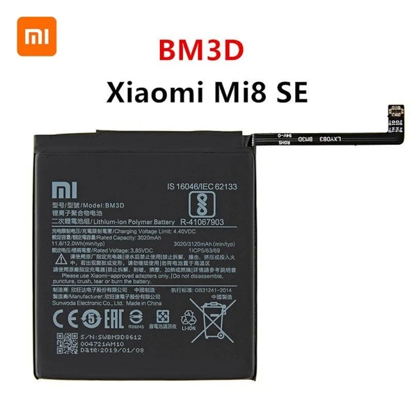 Xiaomi Mi 8 Se Bm3D Batarya Pil