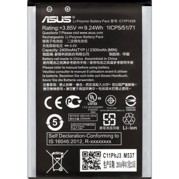 Asus Zenfone 2 Laser 5.0 Batarya Pil Ze500Kl C11P1428