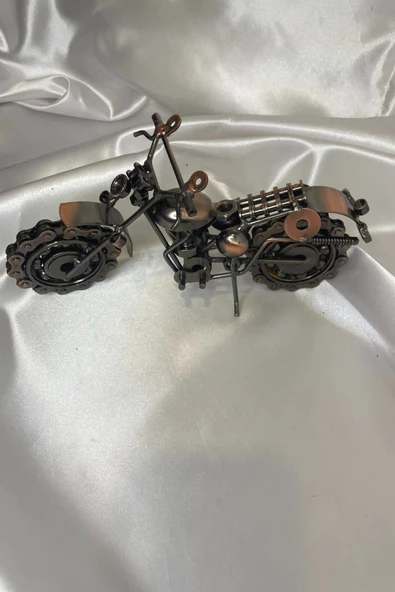 Motor Metal El Yapımı Biblo Motosiklet Klasik Bilyalı Motor - Resim 5