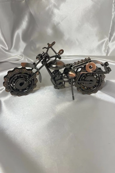 Motor Metal El Yapımı Biblo Motosiklet Klasik Bilyalı Motor - Resim 2