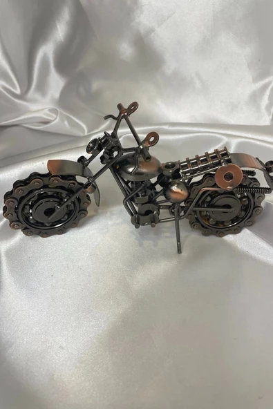 Motor Metal El Yapımı Biblo Motosiklet Klasik Bilyalı Motor - Resim 3