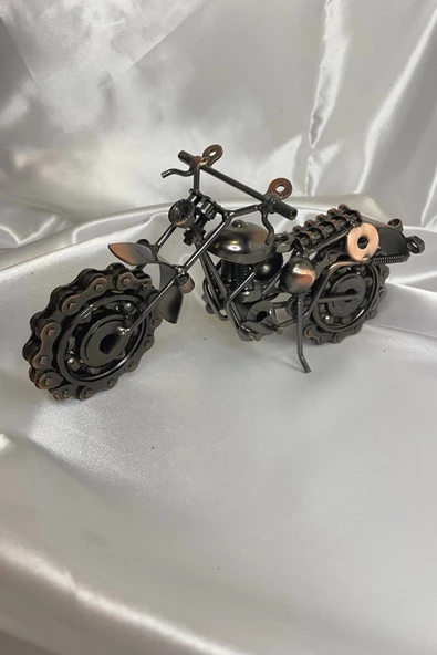 Motor Metal El Yapımı Biblo Motosiklet Klasik Bilyalı Motor - Resim 4