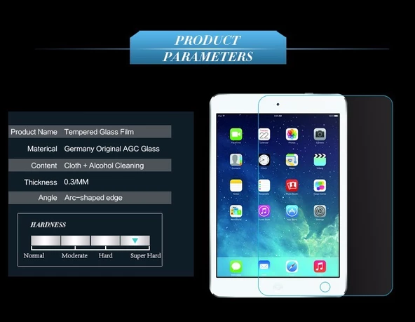 Apple İpad Mini 2 A1432 Ekran Koruyucu Tempered Kırılmaz Cam - 4