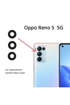 Oppo Reno 5 Pro Arka Kamera Camı Lensi (Çıtasız Sade Cam)