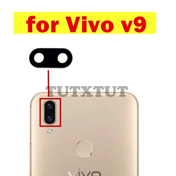 Vivo V9 Arka Kamera Camı Lensi (Çıtasız Sadece Cam)