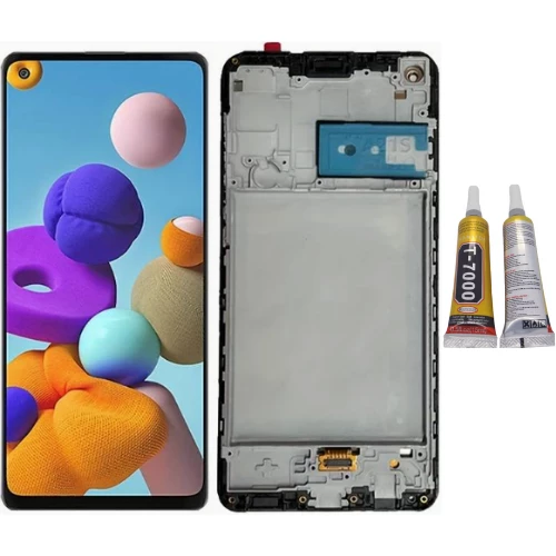 TE Samsung A21S A217F Uyumlu OLED Çıtalı Lcd Ekran + B7000