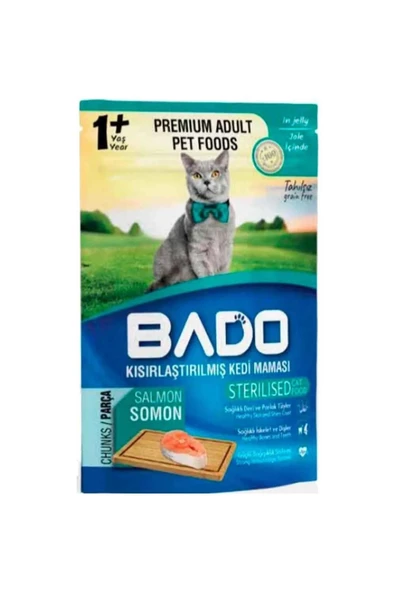 Bado Kısırlaştırılmış Somonlu Kedi Yaş Maması 85 Gr x 3 Paket - 2