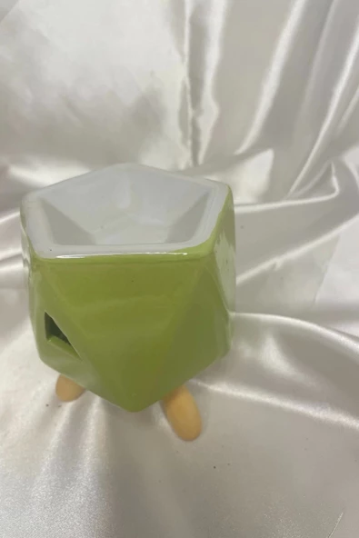 Buhardanlık Seramik Ahşap Ayaklı Buhurdanlık Yeşil - 2